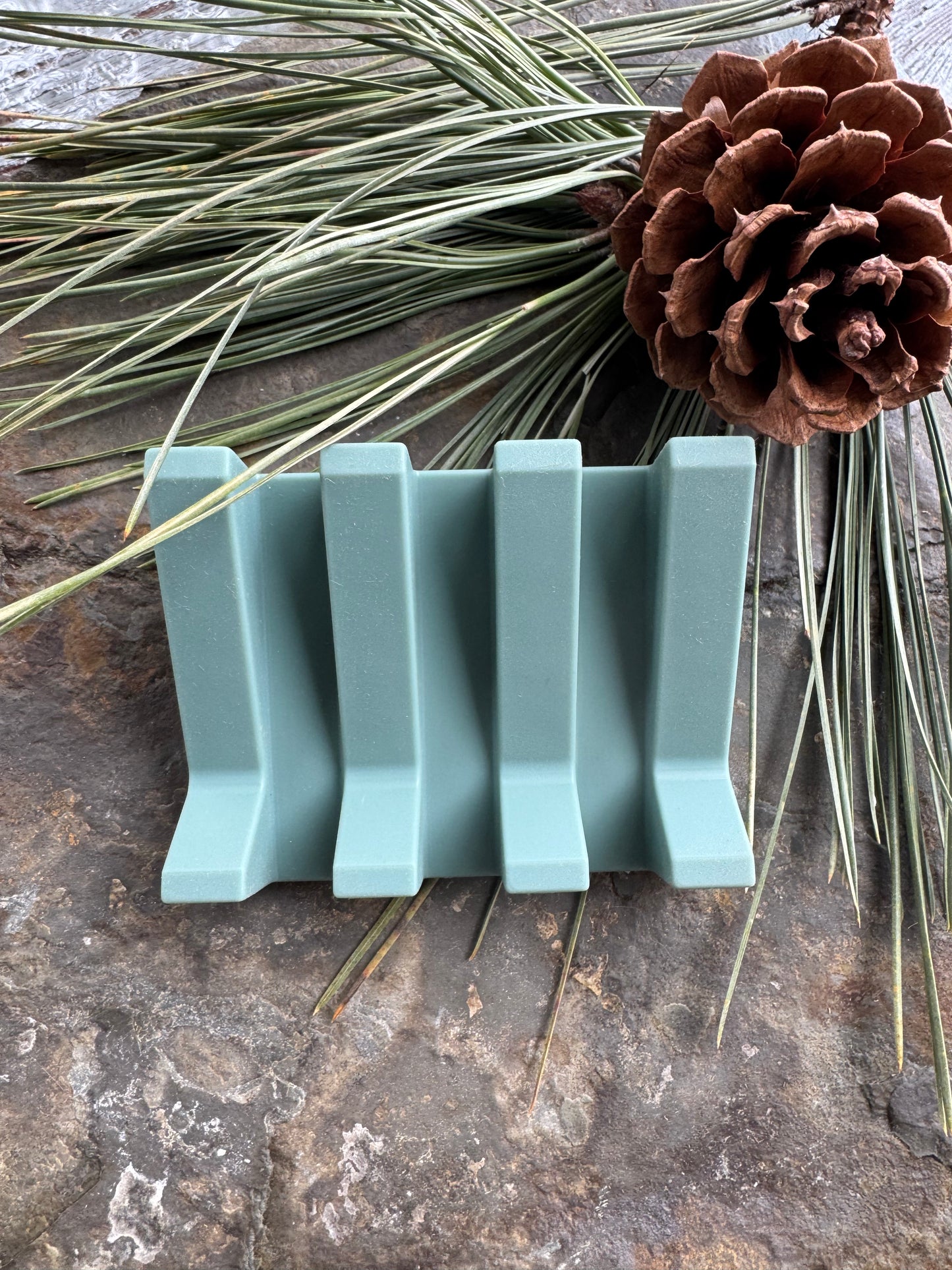 Silicone Draining Soap Dish Sage Green