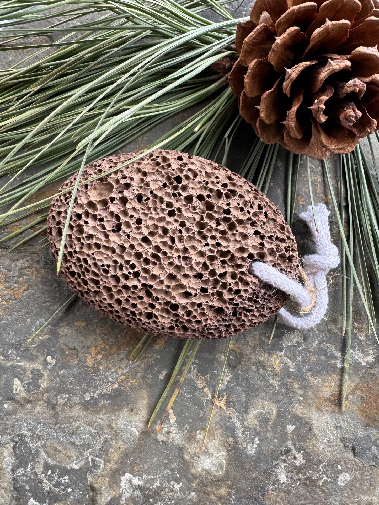 Lava Pumice Stone with Cotton Hanging Loop