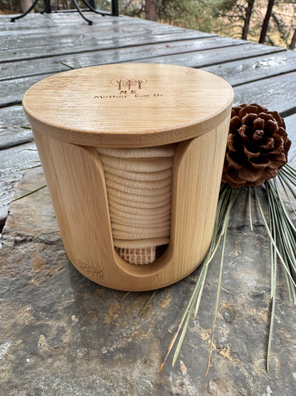 Bamboo Storage Box + Hemp Cotton Rounds | Zero Waste Beauty