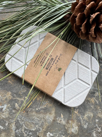 Geometric Quick-Dry Diatomite Soap Dish | Zero Waste | ECO (Light Gray)